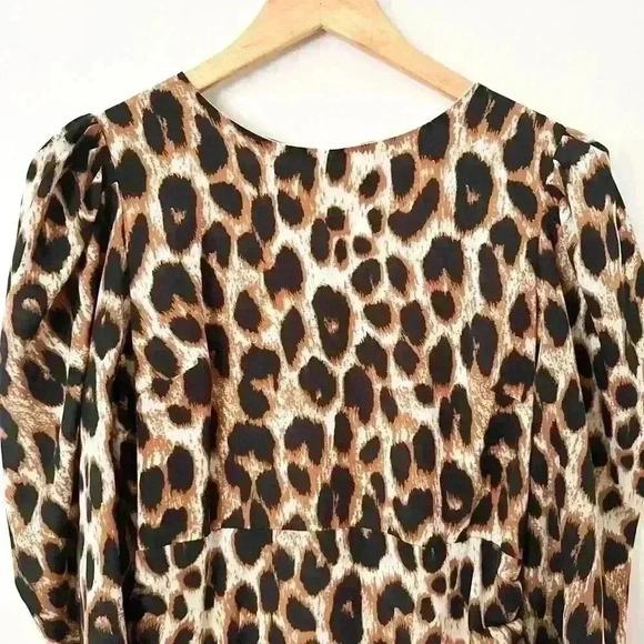 GRACIA Womens Leopard Animal Print Designer Dress MEDIUM Classic Classy Business - Picture 5 of 10